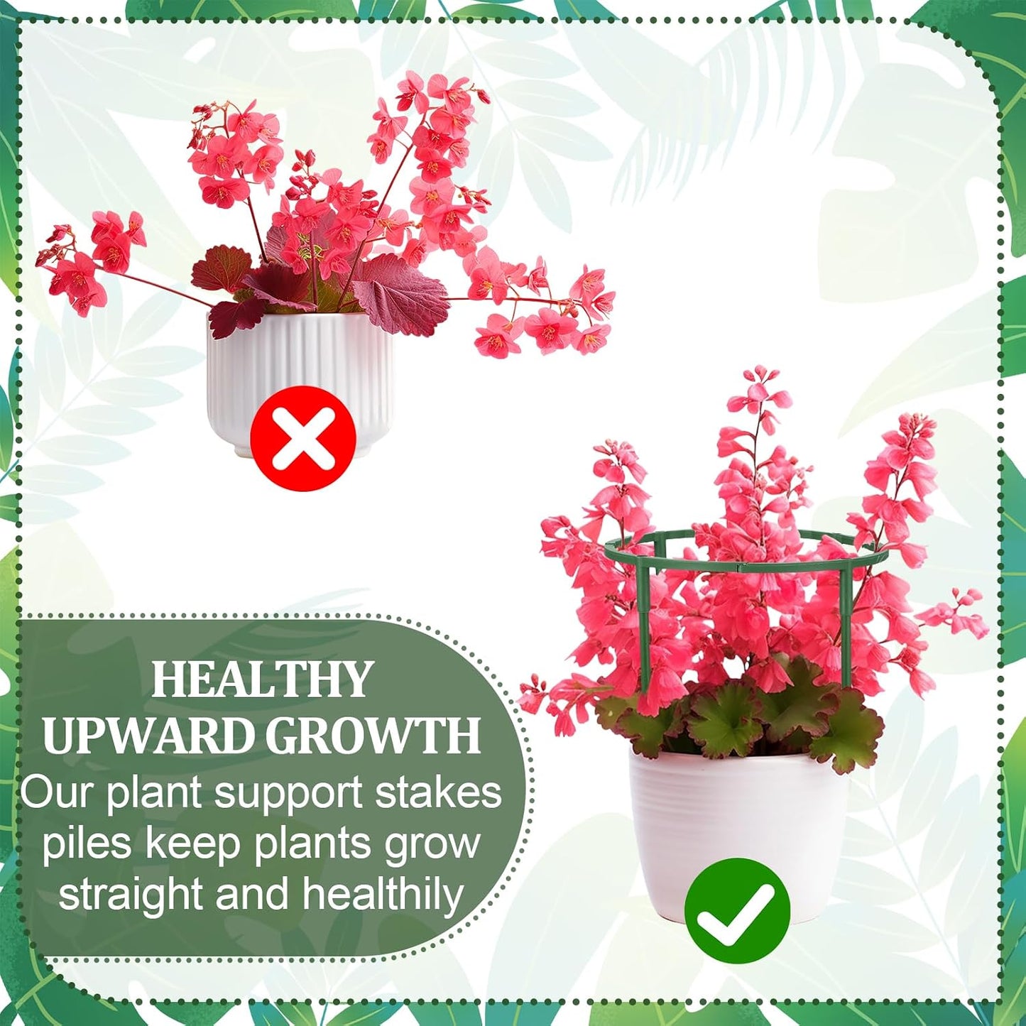 36 Pcs Plant Support Stakes, Half Round Plant Support for Indoor Plants Stackable Plant Holder Stick Plastic 9.8 Inch Plant Stakes for Tomato, Monstera, Peony, Hydrangea Climbing Plants