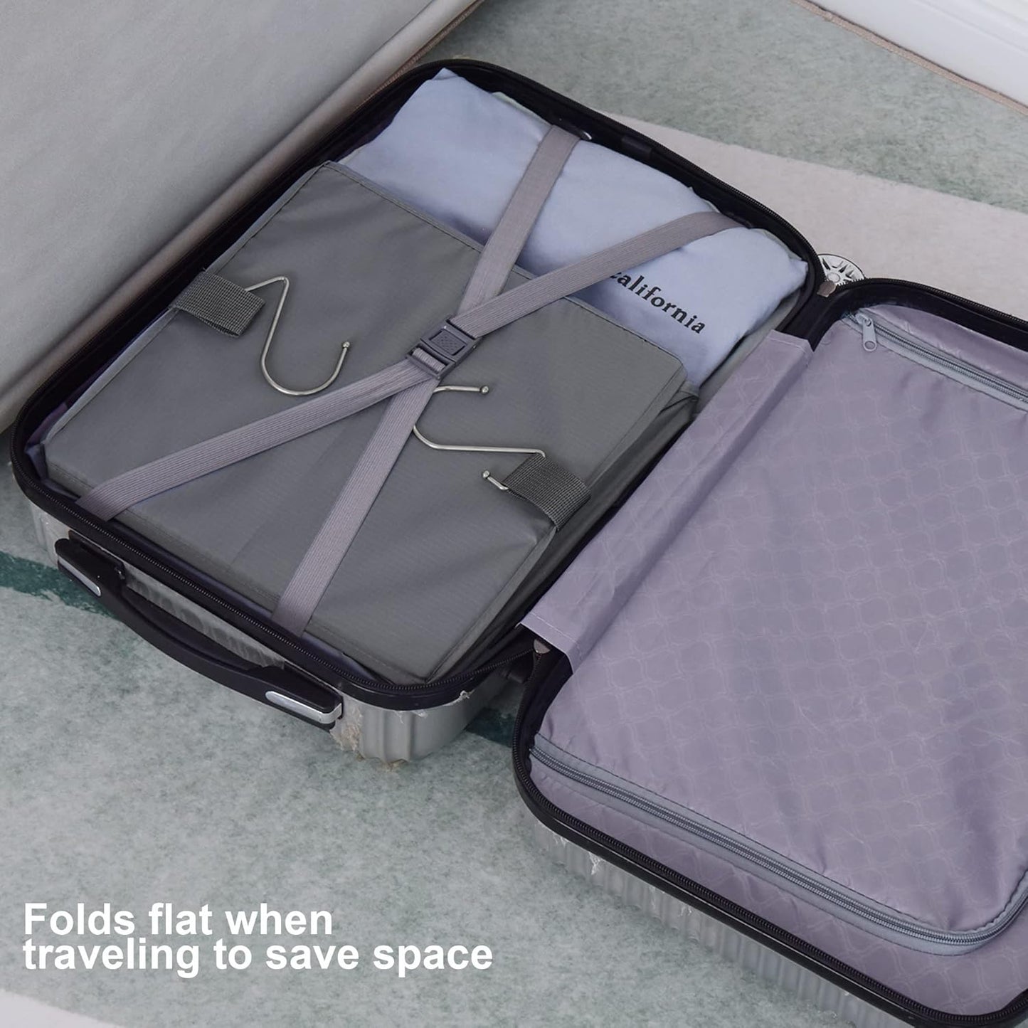 GRANNY SAYS 3-Shelf Hanging Closet Organizer and Storage, Collapsible Hanging Closet Shelves, Hanging Organizer for Closet & RV, Gray, 29 ½" H X 12" W X 12" D, 1-Pack