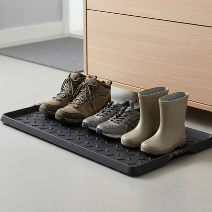 Rubber Shoe Mat Heavy Duty Foldable Boot Mat Tray with Lip Waterproof Non Slip Boot Trays for Entryway Indoor Outdoor 27.5x15.9 inch