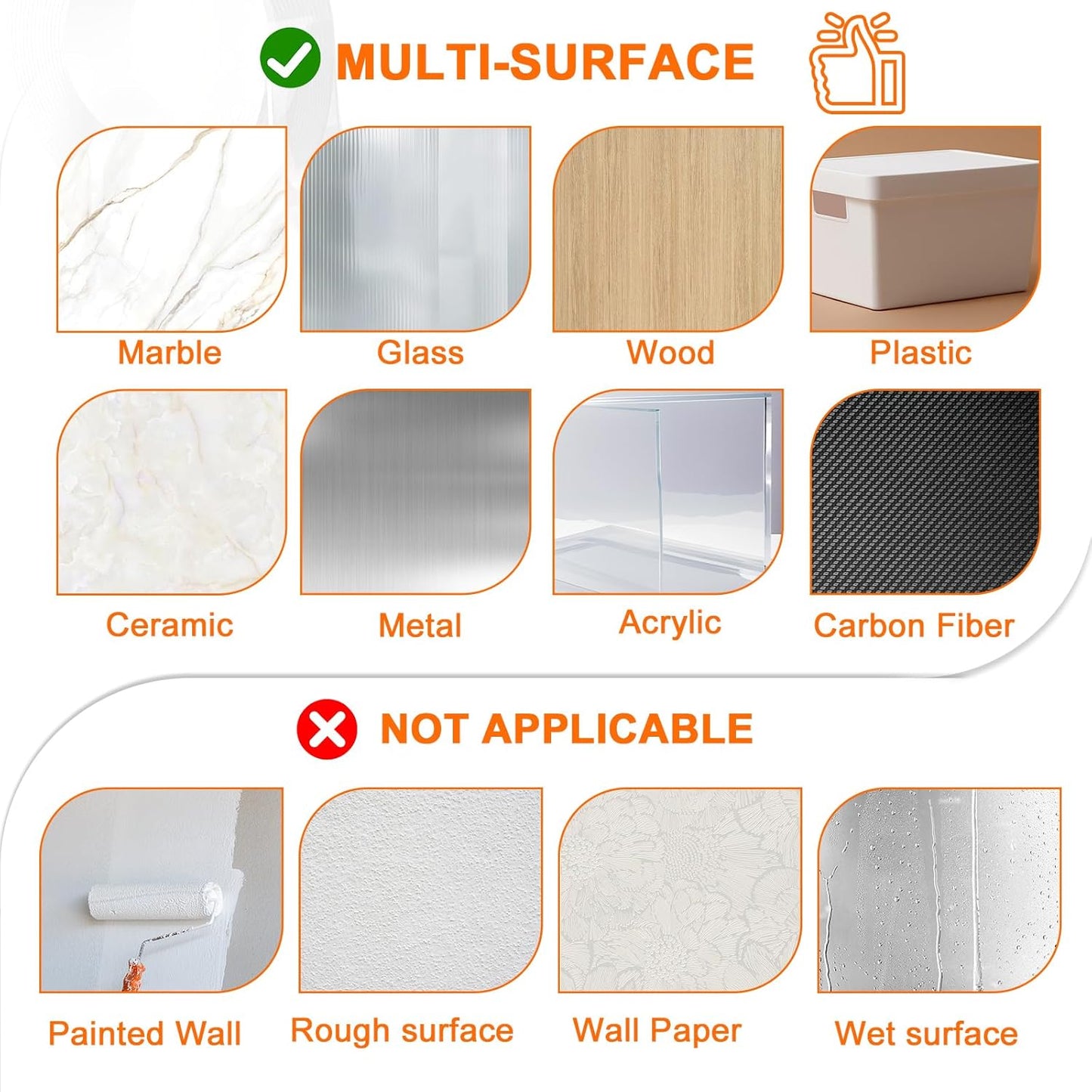 Heavy Duty Double Sided Nano Tape, 120" Removable & Resuable No Residue Nano Tape for Picture Hanging, Indoor Decor, Mirrors & Home Organization, Room Decoration