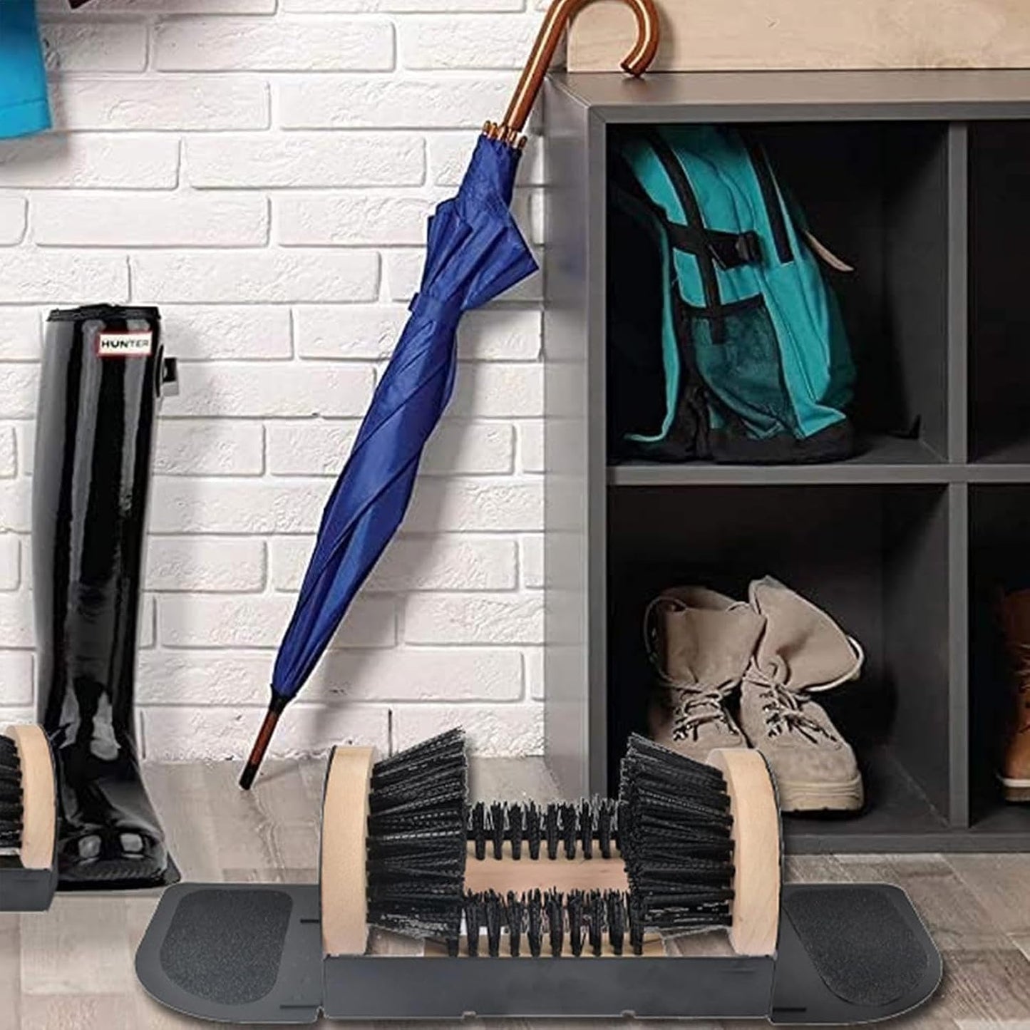 Heavy Duty Boot Scraper Brush with Mud Remover Door Step Shoe Cleaner Mat for Outside Outdoor Scrubber for Boots Wellies & Walking Shoes
