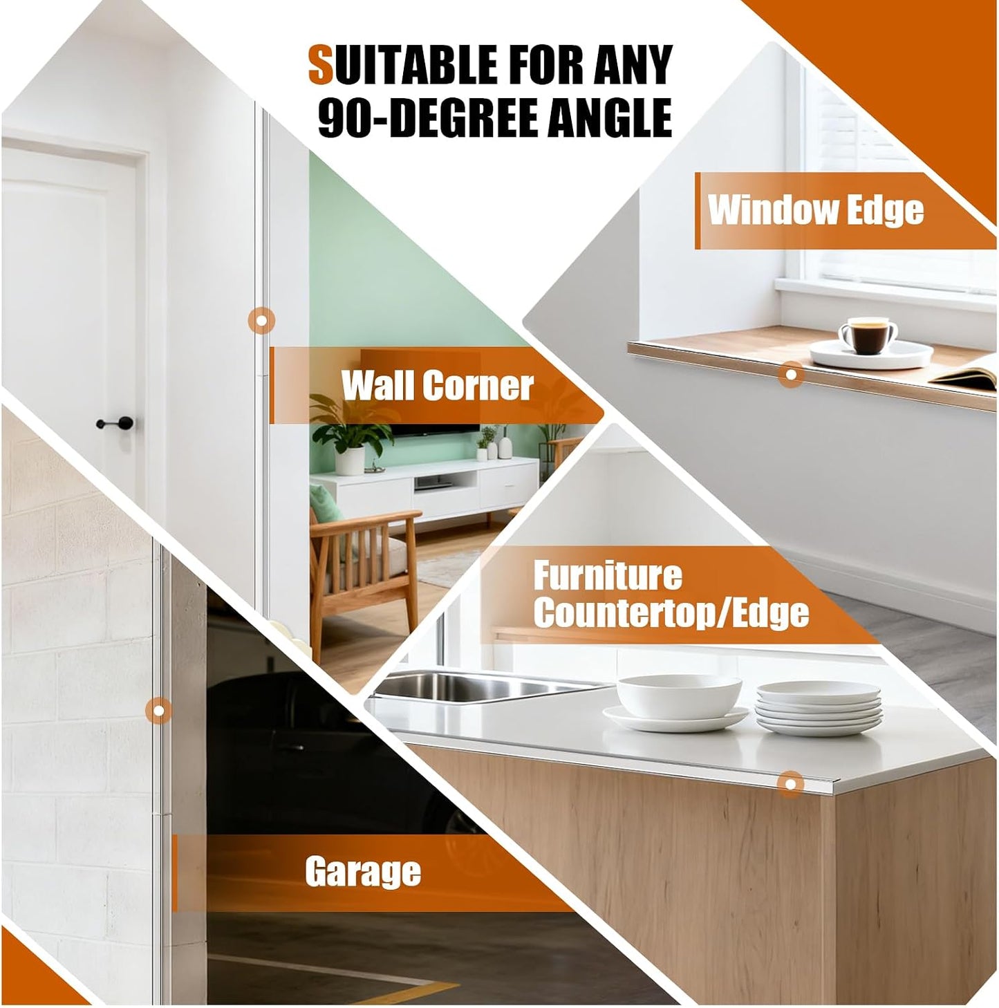 Magicheap 4 Pack Wall Corner Protector, Self Adhesive Corner Protectors for Walls, Easy to Install Edge Guard Strip for Furniture Cabinet Shelf Drywall Baseboard Desk, 17.7in x 1.18in, Clear
