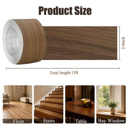 GSCIT Club Wood Grain Repair Tape, 2.4 inch X 15ft Self Adhesive Maple Grain Repair Patch for Tables, Chairs, Baseboards, Doors, Windows, Floors, Handicraft DIY. - Colors B