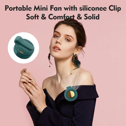 Portable Silent Mini Bladeless Electric Fan,Small fan Clip on for Shirt & Waist,2026 New Mini Bladeless Fan Clip On,Adjustable 3-Speed For Outdoor & Travel & Office, Travel Accessories, Gift (white)