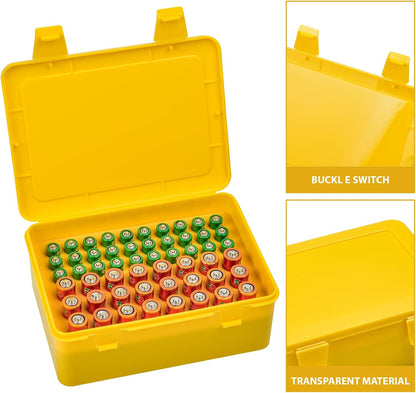 Battery Organizer Storage Box, Garage Case Holder for 24* AA, 30* AAA Batteries (Bag Not Include Batteries Pack) (white)