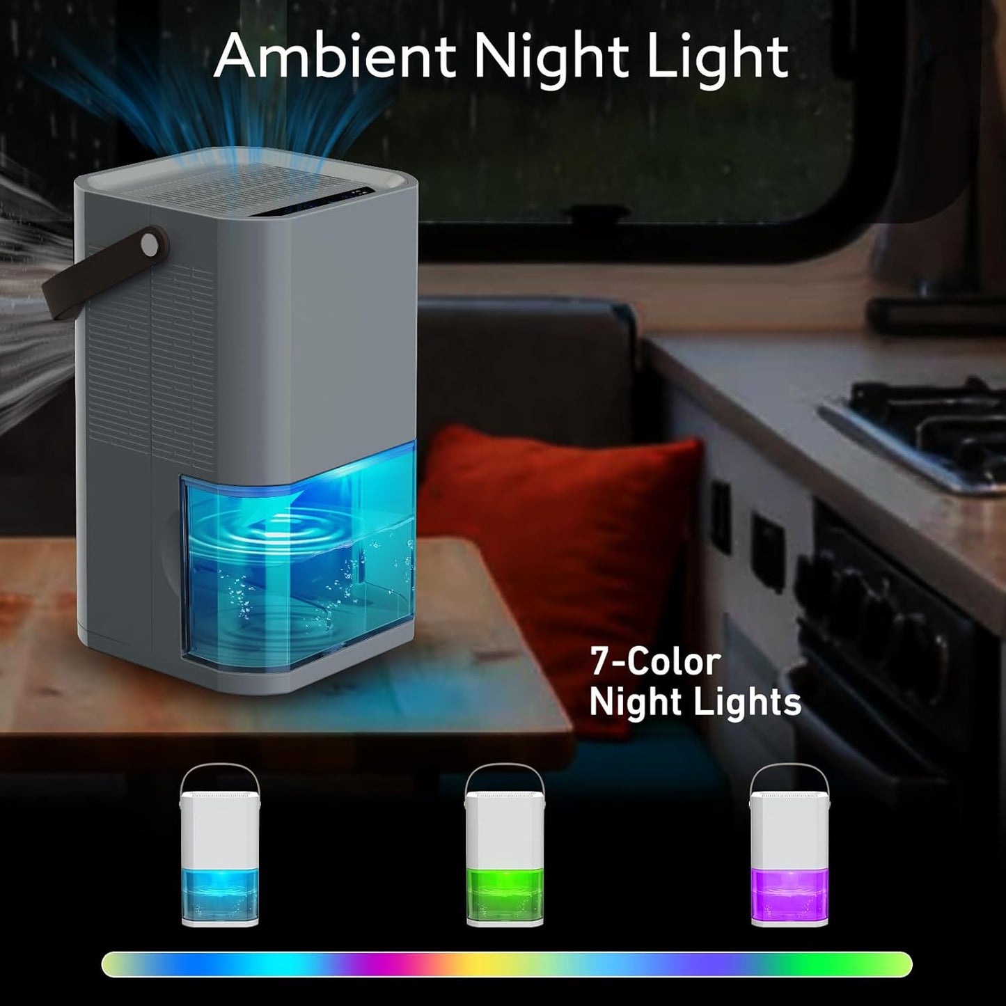 Litever Dehumidifier Dual Core Compact Quiet for Home. Portable, Auto Shut OFF, 57OZ Water Tank. Delay-Off Timer and Ambient Light. Perfect for Small Bedroom Bathroom Basement RV Camper Closet