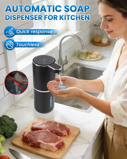 Automatic Liquid Soap Dispenser Touchless, USB Rechargeable Hand Soap Dispenser, 4 Adjustable Volume Levels, IPX5 Waterproof, 12.8oz/380ml Wall Mounted for Bathroom Kitchen Countertop, White