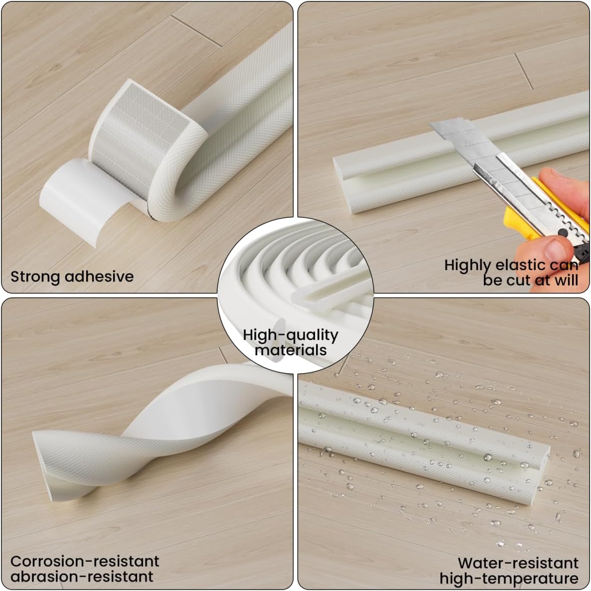 V Shape Thin Foam Weather Stripping Door Frame Seal Strip 19.7FT White, Draft Stopper, Insulation Winter, Weatherstripping, Gap Sealing, Soundproofing, Self-Adhesive Used for Exterior Front Door Side