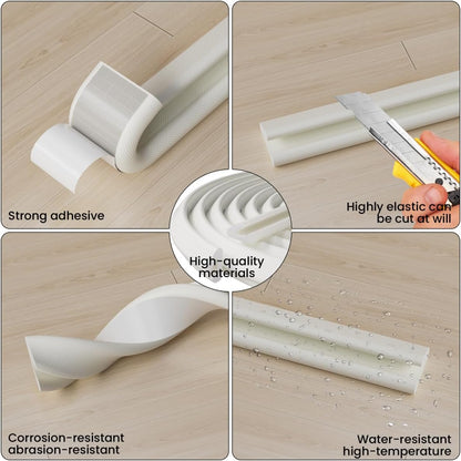 V Shape Thin Foam Weather Stripping Door Frame Seal Strip 19.7FT White, Draft Stopper, Insulation Winter, Weatherstripping, Gap Sealing, Soundproofing, Self-Adhesive Used for Exterior Front Door Side