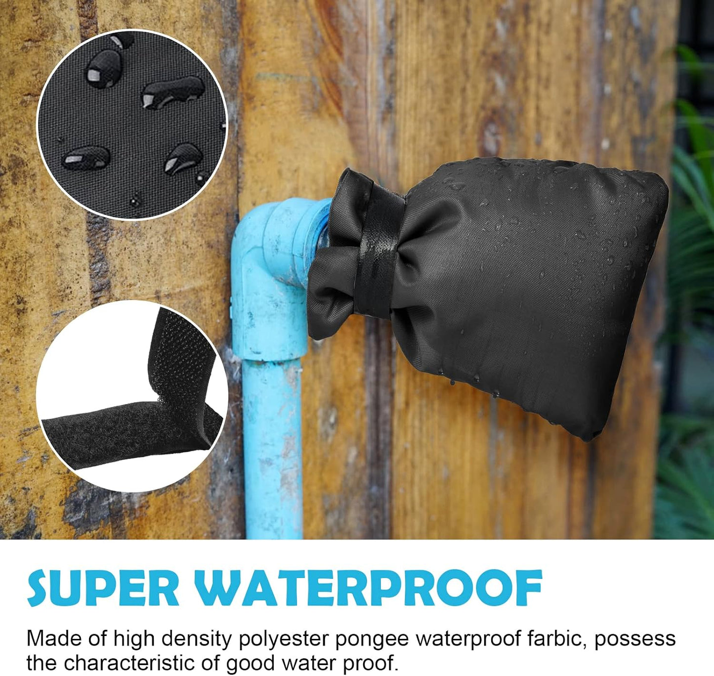 Outside Tap Covers for Winter, 1pcs Large Outdoor Tap Cover Insulated Protector, Waterproof & Thickened Thermal Tap Jacket Protects Your Tap from Freezing Bursting (Black)