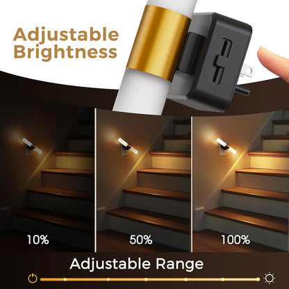 L LOHAS LED Night Light,Dimmable Night Lights Plug into Wall, 2 Pack Acrylic Nightlight with 0-100 LM Adjustable Brightness, 3000K Plug in Night Light with Dusk to Dawn Sensor, for Bathroom Hallway