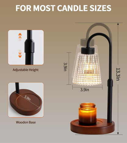 MEIXISUE Candle Warmer Lamp with Timer and Dimmer,Electric Gold Light Gifts for Women Melt Wax Warmer Lamp with 2 Bulbs for Candle Jars House Warming New Home Decor Bedroom