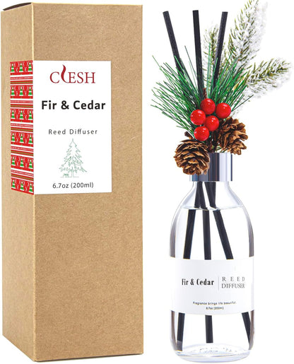 Clesh Reed Diffuser Set, 6.7 oz Eucalyptus Scented Diffuser with Sticks, Home Fragrance Reed Diffuser for Bathroom Shelf Decor