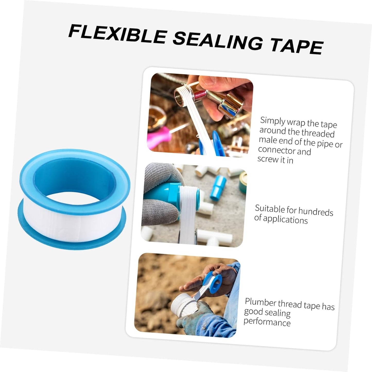 Veemoon 30pcs PTFE Thread Seal Tape for Plumbing Sealing for Pipes and Fittings Non-Sticky Sealant Tapes for Leak Prevention and Repair