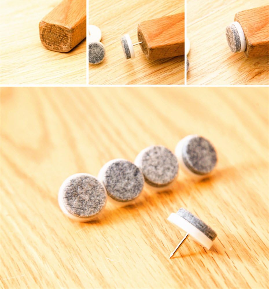 ALIMITOPIA 40pcs Furniture Felt Pad Heavy Duty Nail-on Chiar Slider Glide Pad Floor Protector for Wooden Furniture Chair Tables Leg Feet(Φ18mm or 0.7";Brown)