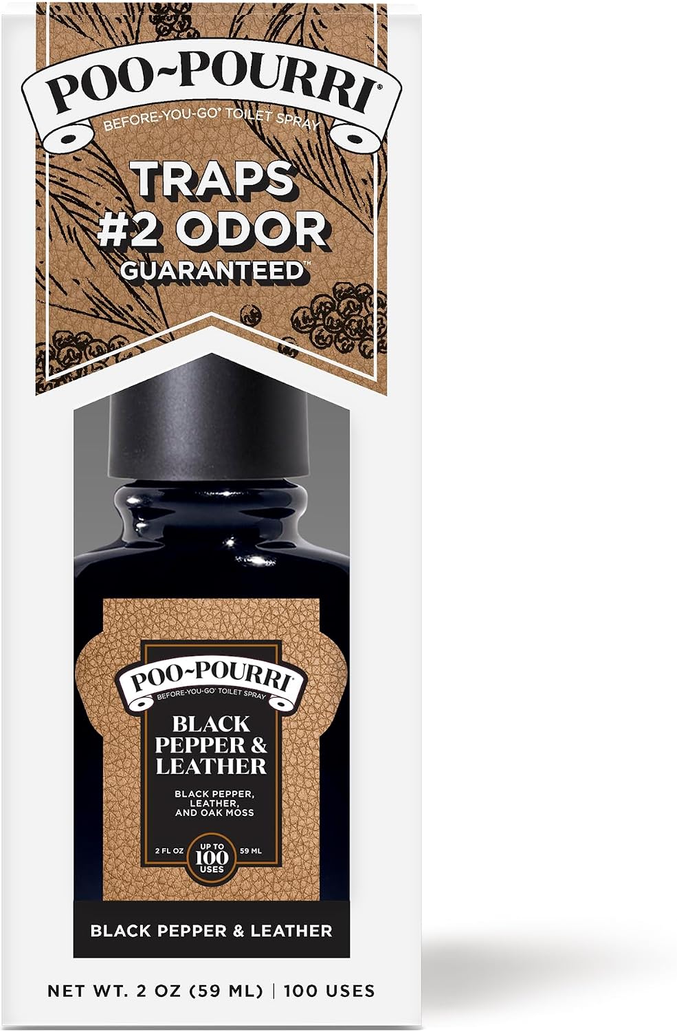 Poo-Pourri Before-You-Go Toilet Spray, Bamboo Rain, 2 Fl Oz, Up to 100 Uses, Bathroom Odor Deodorizer with Essential Oils for Home or Work, Travel Essentials, TSA Approved Size, Bamboo & Fresh Grass