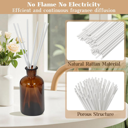 5 Mixed Colors 10inch Diffuser Replacement Sticks - 60Pcs Fiber Reed Fragrance Sticks Refill for Home and Bathroom - Rattan Essential Oil Sticks for Scented Diffuser