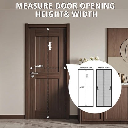 Magnetic Screen Door - Bugs Out, Breeze in - Heavy Duty Double-Stitched Mesh,Hands-Free Design - Pet and Kid Friendly, Fits Front/Sliding/Patio Doors