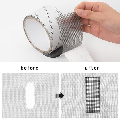 Heavy Duty Self-Adhesive Screen Repair Strip, Fiberglass Mesh Tape for Window and Door Screens – Quick Fix for Holes, Tears, and Rips