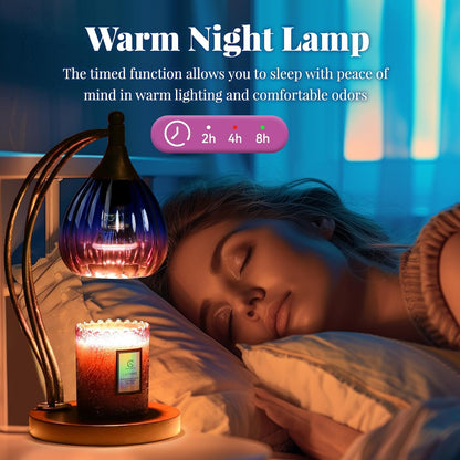 Candle Warmer Lamp with Timer Dimmer - Electric Light Wax Warmer for Jar Candles - Lamp with 2 Bulbs, Unique Birthday Gifts for Women Mom House Warming Gifts New Home Decor