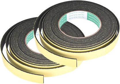 uxcell Sealing Foam Tape 5mm Wide 3mm Thick 4m/13ft Long, Self Adhesive Weather Strip for Window Door Insulation, Pack of 2