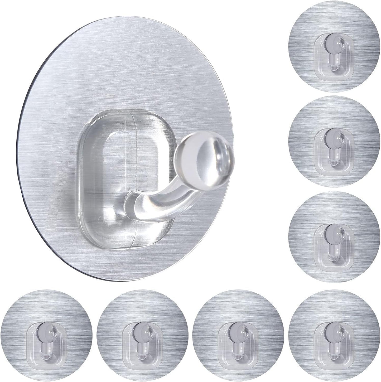 Uten Adhesive Hooks for Hanging 10 Pack, Heavy Duty Wall Hooks 11 lbs, Self Adhesive Waterproof Sticky Robe Towel Hooks for Home, Bathroom, Kitchen, Outdoor