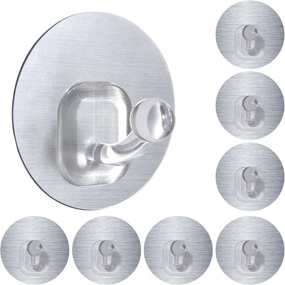 Uten Adhesive Hooks for Hanging 10 Pack, Heavy Duty Wall Hooks 11 lbs, Self Adhesive Waterproof Sticky Robe Towel Hooks for Home, Bathroom, Kitchen, Outdoor