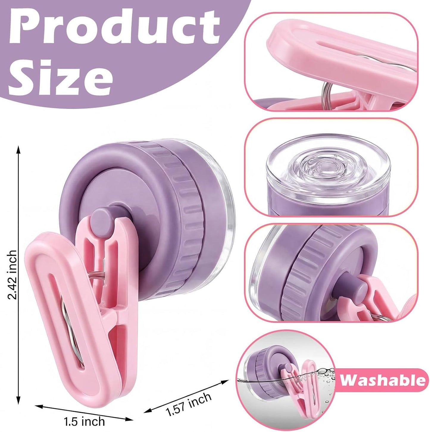 Geelin Dish Glove Clip with Suction Cup Easy Install Removable Transparent Plastic Wall Mounted Hook for Kitchen Use Space-Saving Washable Design for Dish Gloves Towels(2 Pcs)
