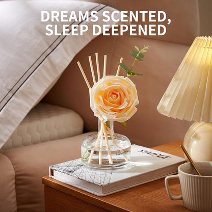 Reed Diffusers Set, 7.10 oz Flower Scented Diffuser with 7 Sticks, Long Lasting Home Fragrance for 120 Days, Perfect for Bathroom, Shelf Decor, Air Fresheners