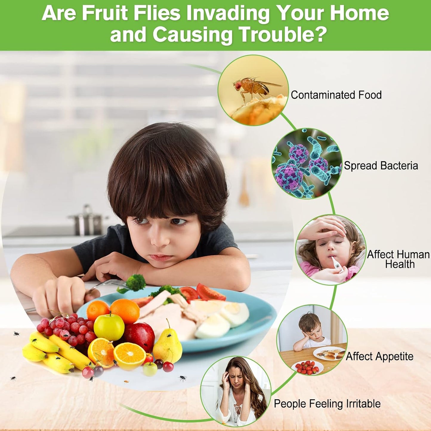 Fruit Fly Trap for Indoors,2025 Upgrade Fruit Flies Gnat Killer with Yellow Sticky Fruit Fly Traps,Safe and Non-Toxic Fruit Flies Traps,Odorless Fly Insect Trap for Home,Kitchen,Plants (Yellow,2 Pack)