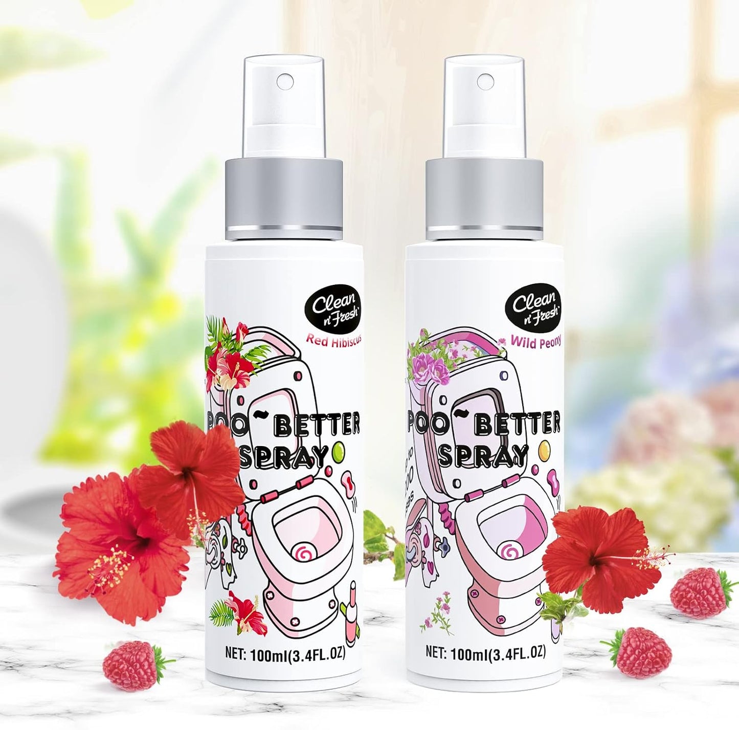 Clean-n-Fresh Toilet Spray, 6.8 Fl.oz Poo Spray | Up to 400+ Uses, 100% Natural Plant Essential Oil Citrus Scent, Bathroom Deodorizer