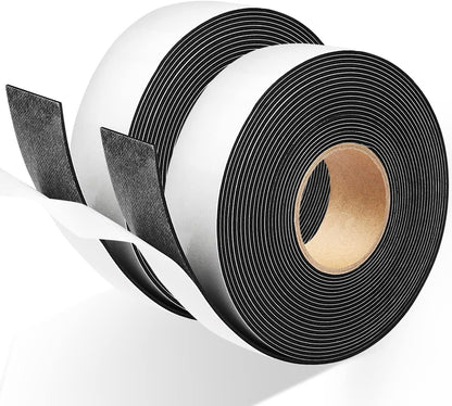 Seal Foam Tape,1/2 Inch W x 1/8 Inch T Weather Stripping for Door and Window,High Density Single Sided Closed Cell Door Insulation Weather Strip, 3 Rolls Total 50FT Black