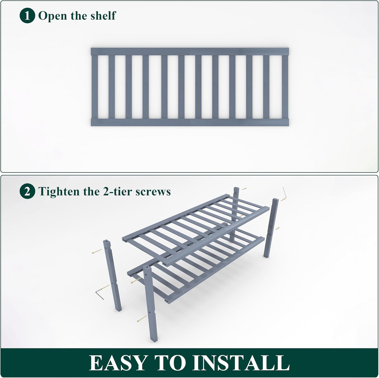 Smiry Bamboo Shoe Rack, 3 Tier Free Standing Wooden Shoe Organizer, Stackable Wood Shoe Storage Shelf for Closet, Entryway, 12 Vertical Slats, 2+1 Stack Standard Legs, 26.8"x11"x19.5", Natural