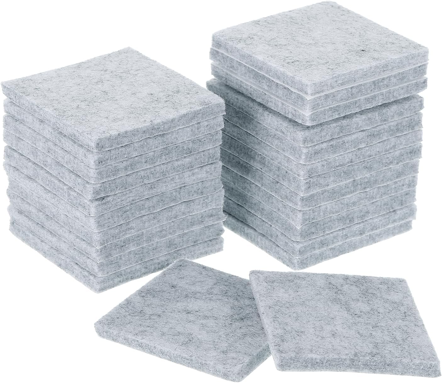 uxcell Furniture Pads, 24Pcs 1.5" - Square Self Adhesive Felt Furniture Pads, Floor Protectors for Furniture Feet Chairs Legs Hardwood Floors (Black)