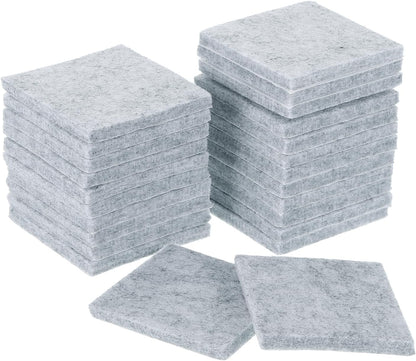 uxcell Furniture Pads, 24Pcs 1.5" - Square Self Adhesive Felt Furniture Pads, Floor Protectors for Furniture Feet Chairs Legs Hardwood Floors (Black)