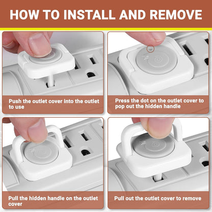 Outlet Covers Baby Proofing, 40 Pack Child Proof Plug Socket Covers Electric Plug Protectors Safety Caps to Prevent Power Shock, for US 3-Prong, White