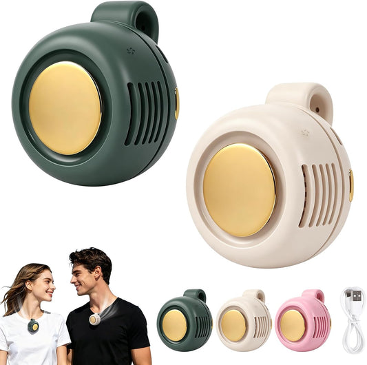 Portable Silent Mini Bladeless Electric Fan Clip On,Mini Bladeless Fans with Clip,3 Speeds Hands-Free Small Whirlwind Bladeless Fan Neck Fans,Rechargeable Tiny Fan Clips On Shirt (White-1pcs)