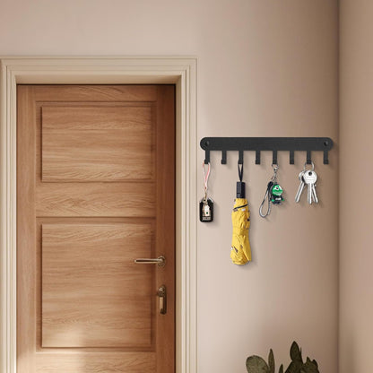2 Pack Key Holder Wall Mount, Wall Mount Key Holder, Key Hooks Hanging Keys, Key Hanger with 8 Hooks, No-Drill Decorative White Key Rack for Living Room, Kitchen, or Bathroom