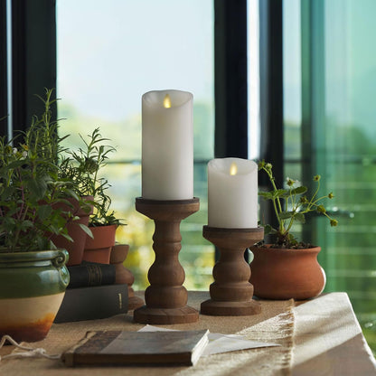 Luminara Flameless LED Battery Operated Ivory Pillar Candle, Flickering Realistic Moving Flame, 3" x 4.5" Luminous Real Wax Indoor Home Decor Pack of 1