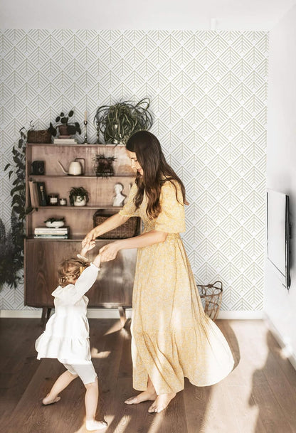 Heroad Boho Peel and Stick Wallpaper Beige Renter Friendly Wall Paper Peel and Stick Modern Contact Paper Neutral Geometric Wallpaper for Bedroom Bathroom Cabinets Decor Vinyl Waterproof 17.3"x78.7"