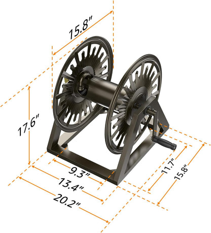GOFORWILD Garden Wall Mount Hose Reel, Decorative Hose Reel, Garden Heavy-Duty Water Hose Holder Winder, Holds 200-Feet of 5/8-Inch Hose
