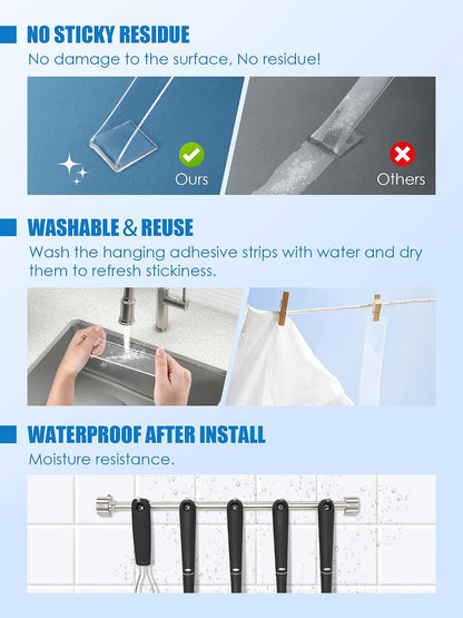 Double Sided Tape Heavy Duty, Transparent Magic Nano Tape, Multipurpose Removable Adhesive Grip Mounting Tape Washable for Carpet, Wall Decor, Hanging Picture, DIY Projects