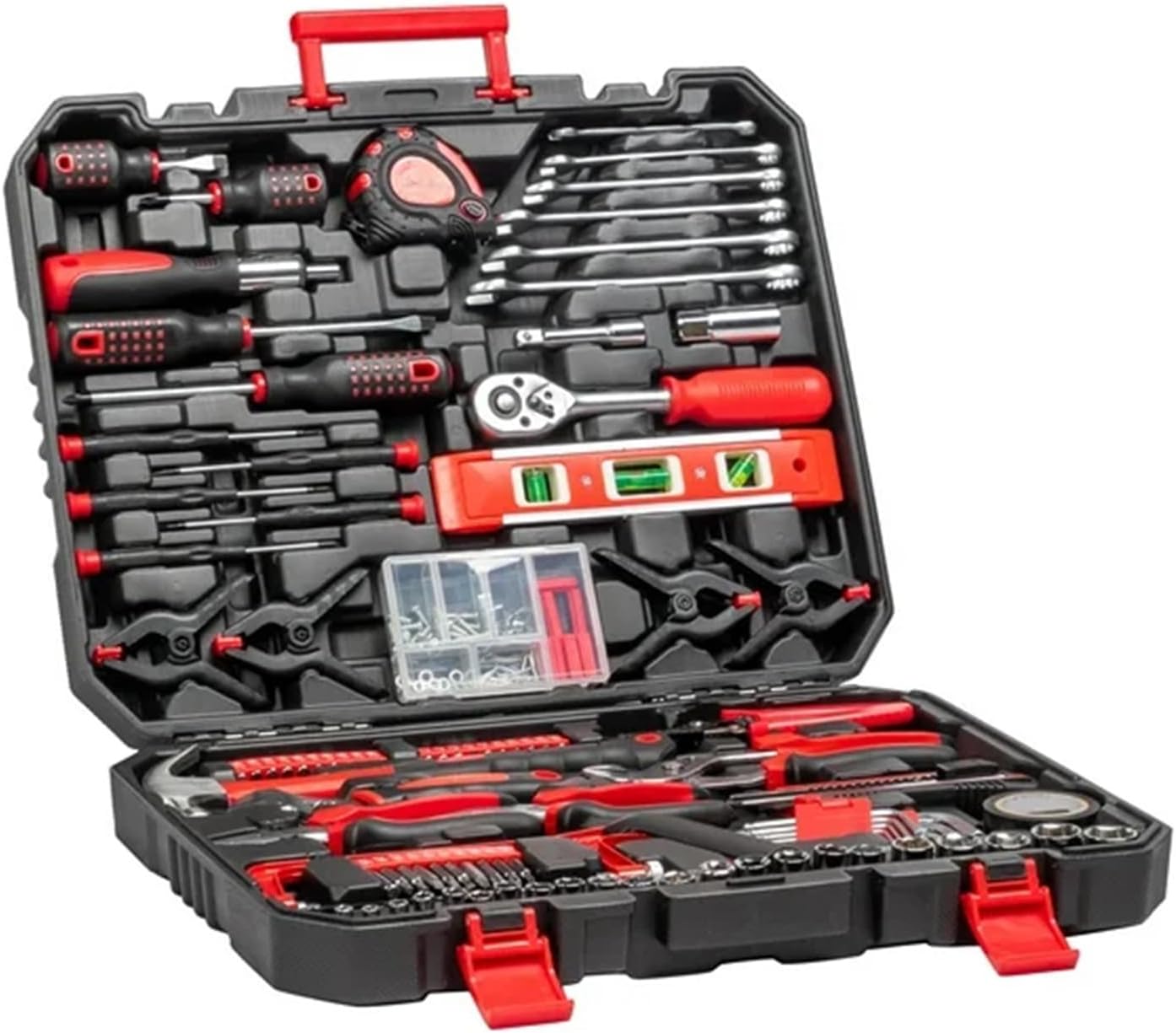 148 Pieces Tool Set,House Repairing Hand Tool Kits,Portable Complete Basic Repair General Hand Tool Sets for Men Women,Home Basic Repair Tool Kit,with Storage Case,for DIY Home Maintenance (Red)