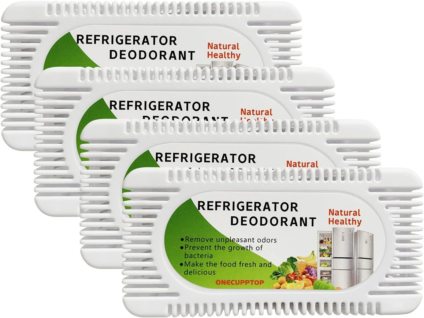 Refrigerator Deodorizer (6 Pack)-Fridge and Freezer Odor Eliminator,Natural Activated Charcoal Refrigerator Fight Odors