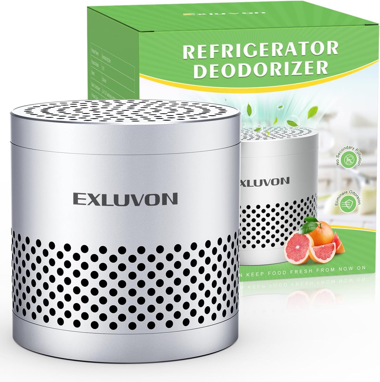 Refrigerator Deodorizer, Fridge Odor Eliminator Lasts for 10 Years, Household Essentials Fridge Smell Eliminator, More Effective Than Baking Soda and Bamboo Charcoal Air Purifying Bag, Black