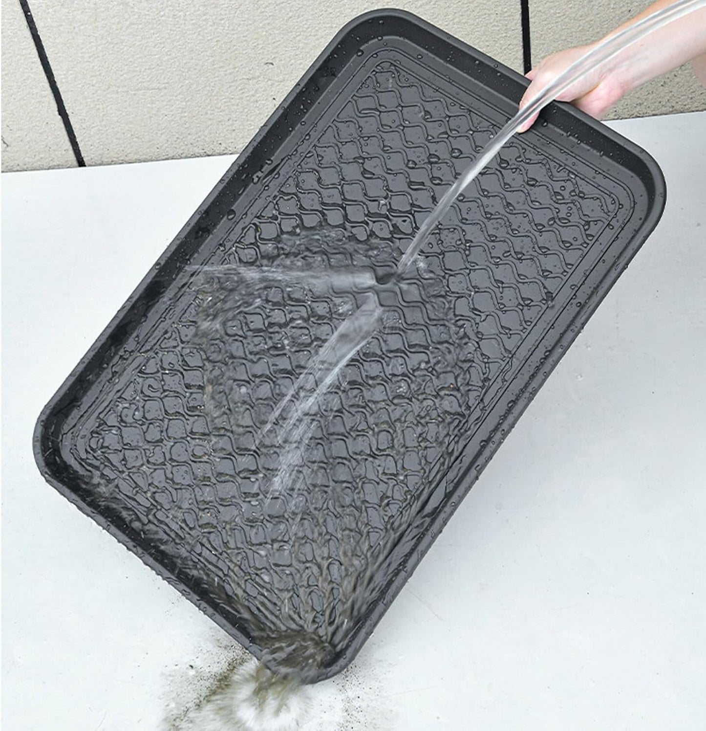 Rubber Boot Tray for Entryway,Boot Mat,Shoe Tray,Shoe Mat for Indoor and Outdoor Use (Soft Silicone Rubber, 29.5X14.9 inch)