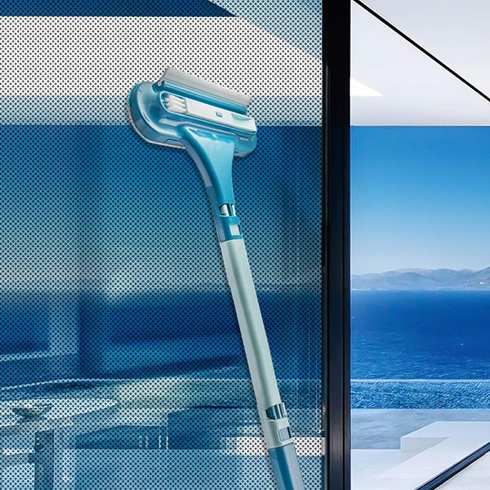 Window Screen Cleaning Brush, Double Sided Window Cleaning Brush and Scraper, Mesh Screen Cleaner,Multi-Purpose CleaningBrush for Patio, Door, Porch Screens