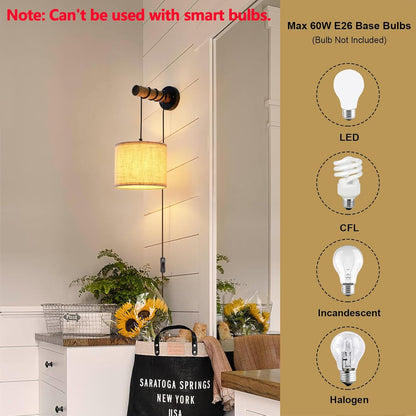 XSDeTu Rechargeable Battery Operated Wall Sconces Set of 2, Modern Battery Powered Wall Light with Wooden Arm & Remote Control, Adjustable 3 Colors Dimmable Wall Lamps for Bedroom, Living Room