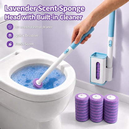 RV Toilet Brush, RV Accessories, Wall Mount Toilet Brush, 64 Toilet Refills | Hands Free Toilet Brush, One-Button Release, RV Toilet Brush and Holder Set, Compact Design, Camper Bathroom Accessories