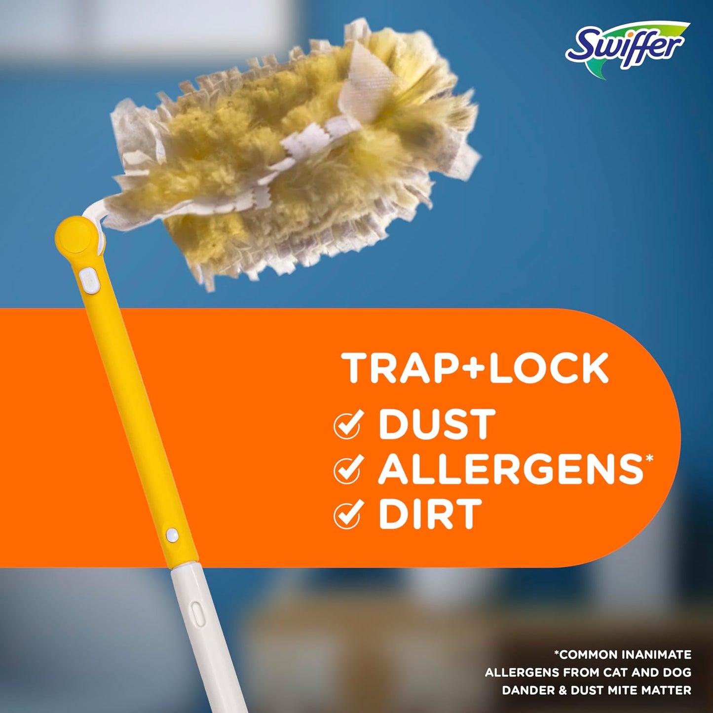 Swiffer Duster Kit with 3 ft Extendable Handle | Includes 1 Duster Extendable Handle (3 ft). 3 Heavy Duty Duster Refills. For Ceiling Fans, Vents, and Hard to Reach Places